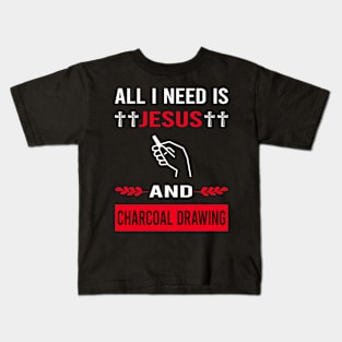 I Need Jesus And Charcoal Drawing Kids T-Shirt